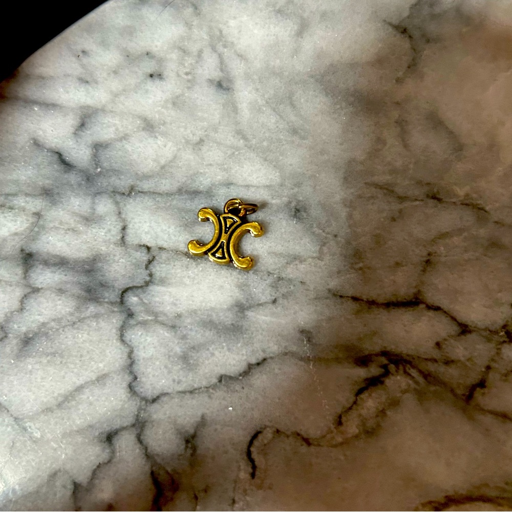 CELINE Triomphe Gold Logo Charm